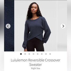 Lululemon Reversible Crossover Sweater Midnight Sea Navy Blue size small